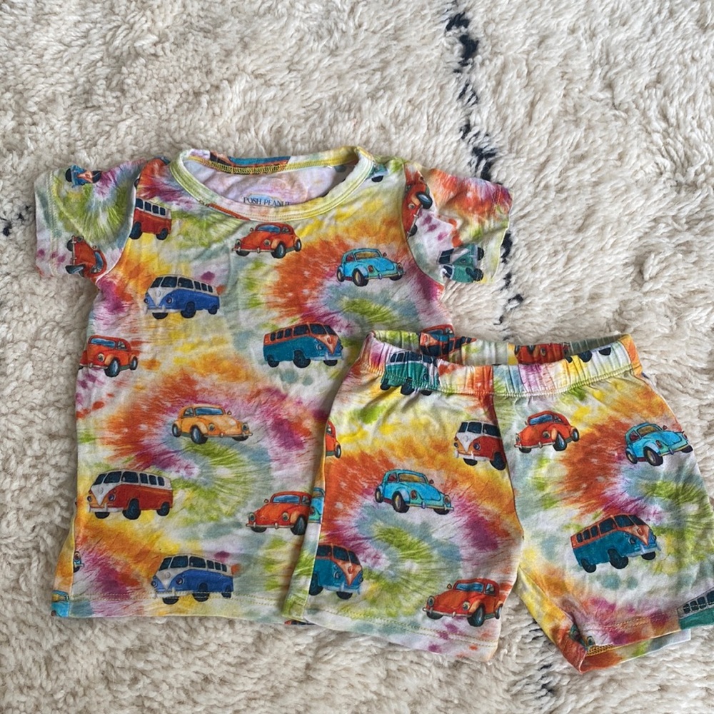 Posh Peanut Tie Dye Short Sleeve Pajamas Sz: 6-12